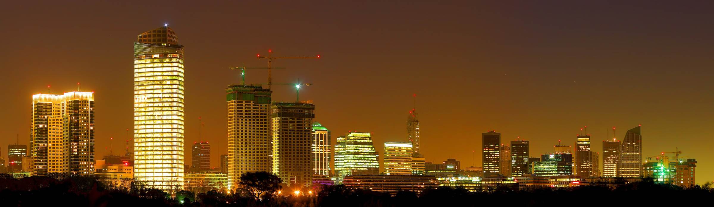 Skyline de Puerto Madero, Buenos Aires, de noche